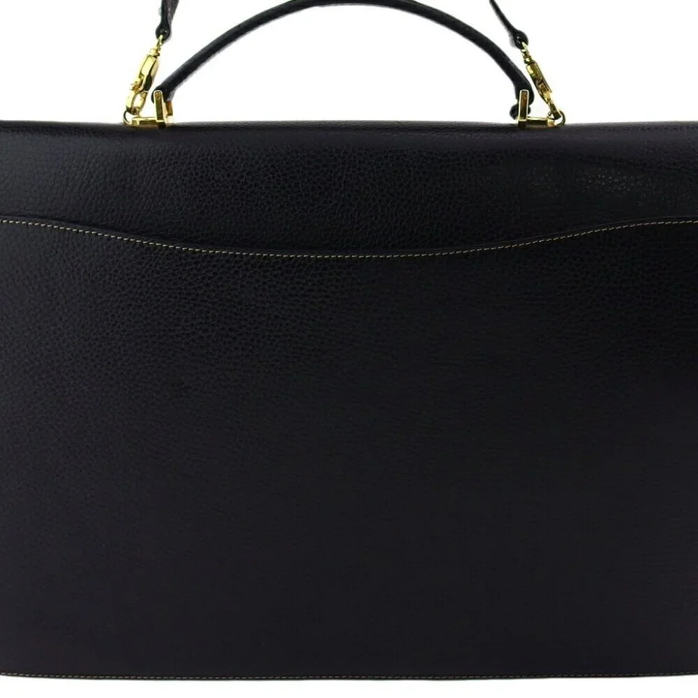 a.testoni Business bag Black gold Women Authentic secondhand